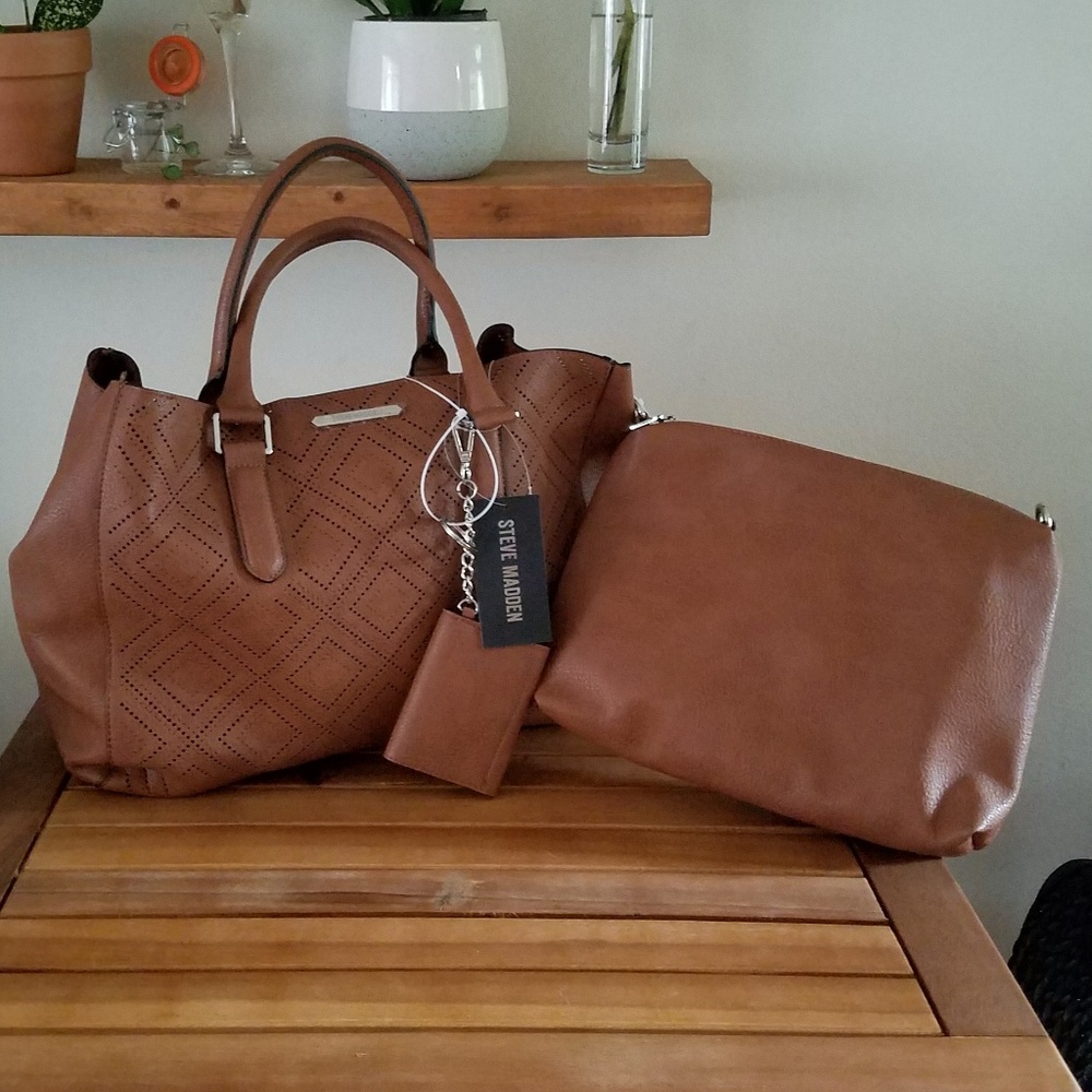 ❣SOLD!❣(1 DAY SALE!) Steve Madden Cognac Purse Set